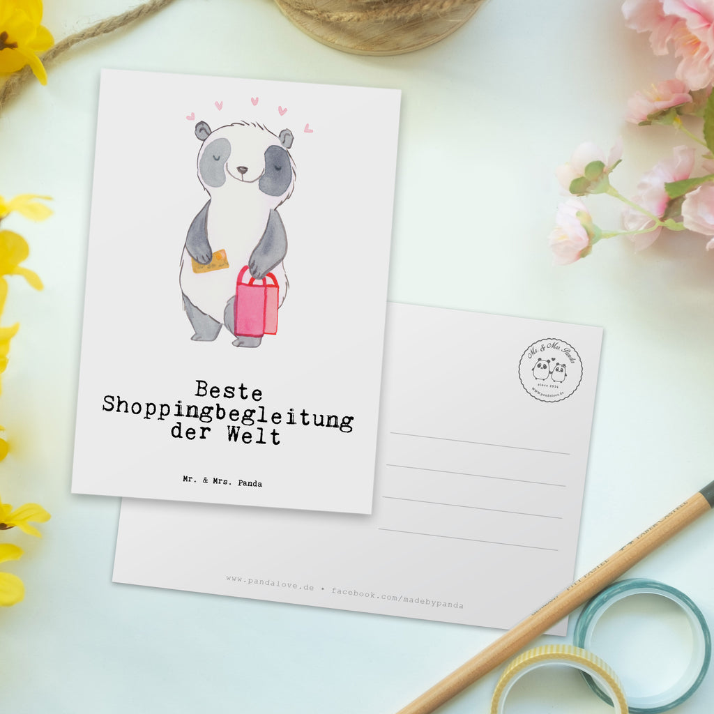 Postkarte Panda Beste Shoppingbegleitung der Welt Postkarte, Karte, Geschenkkarte, Grußkarte, Einladung, Ansichtskarte, Geburtstagskarte, Einladungskarte, Dankeskarte, Ansichtskarten, Einladung Geburtstag, Einladungskarten Geburtstag, für, Dankeschön, Geschenk, Schenken, Geburtstag, Geburtstagsgeschenk, Geschenkidee, Danke, Bedanken, Mitbringsel, Freude machen, Geschenktipp, Shoppingbegleitung, Shoppingpartner, Begleitung, Shoppen, Partner, Freundin, Freund, bff, Shopping, Einkaufen, Shopping-Queen, Queen, Bester