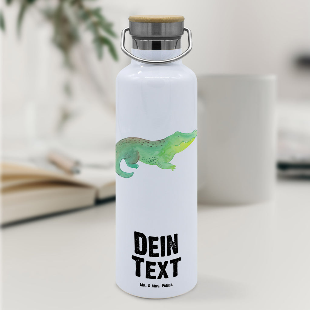 Personalisierte Trinkflasche Krokodil Personalisierte Trinkflasche, Trinkflasche mit Namen, Trinkflasche bedrucken, Flasche personalisiert, Trinkflasch mit Aufdruck, Trinkflasche Werbegeschenk, Namensaufdruck Trinkflasche, Sportflasche personalisiert, Trinkflasche Sport, Meerestiere, Meer, Urlaub, Krokodil, Krokodile, verrückt sein, spontan sein, Abenteuerlust, Reiselust, Freundin, beste Freundin, Lieblingsmensch