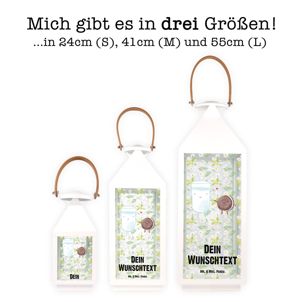 Personalisierte Deko Laterne Milch & Keks Gartenlampe, Gartenleuchte, Gartendekoration, Gartenlicht, Laterne kleine Laternen, XXL Laternen, Laterne groß, Tiermotive, Gute Laune, lustige Sprüche, Tiere, Milk, Cookie, Milch, Keks, Kekse, Kaffee, Einladung Frühstück, Motiv süß, romantisch, perfektes Paar