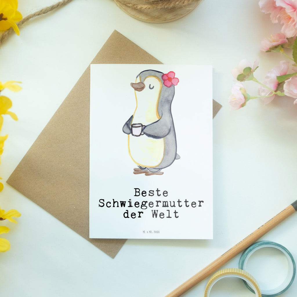 Grußkarte Pinguin Beste Schwiegermutter der Welt Grußkarte, Klappkarte, Einladungskarte, Glückwunschkarte, Hochzeitskarte, Geburtstagskarte, Karte, Ansichtskarten, für, Dankeschön, Geschenk, Schenken, Geburtstag, Geburtstagsgeschenk, Geschenkidee, Danke, Bedanken, Mitbringsel, Freude machen, Geschenktipp, Schwiegermutter, Schwiegermama, Schwiegereltern, Mama, Mutter, Mutter des Ehepartners, angeheiratet