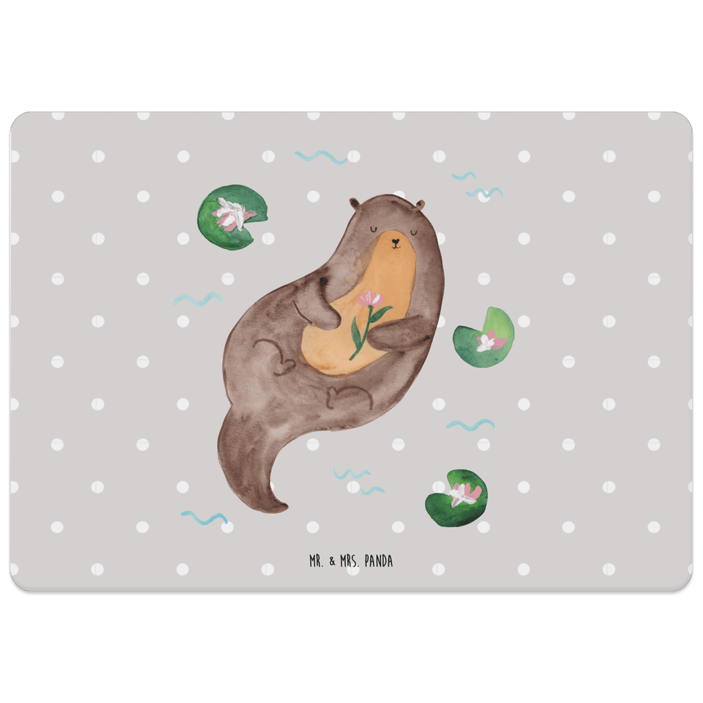 Tischset Otter mit Seerose Tischset, Tischuntersetzer, Platzset, Otter, Fischotter, Seeotter, Otter Seeotter See Otter