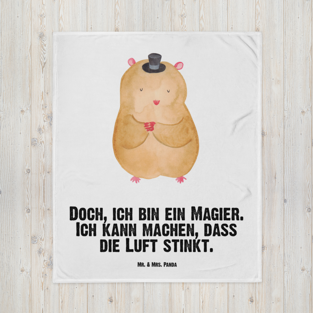 Babydecke Hamster mit Hut Babydecke, Babygeschenk, Geschenk Geburt, Babyecke Kuscheldecke, Krabbeldecke, Tiermotive, Gute Laune, lustige Sprüche, Tiere, Hamster, Hut, Magier, Zylinder, Zwerghamster, Zauberer