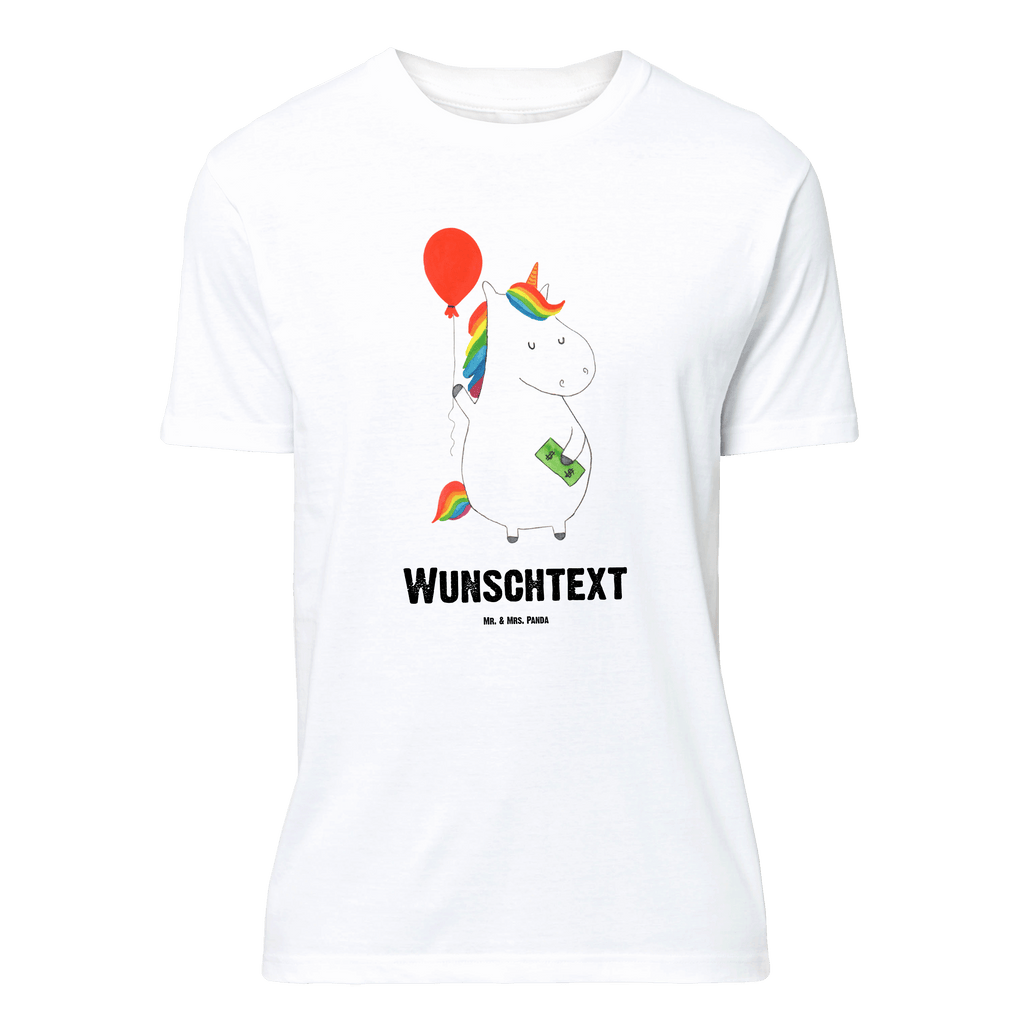 Personalisiertes T-Shirt Einhorn Luftballon T-Shirt Personalisiert, T-Shirt mit Namen, T-Shirt mit Aufruck, Männer, Frauen, Wunschtext, Bedrucken, Einhorn, Einhörner, Einhorn Deko, Pegasus, Unicorn, Luftballon, Geld, Lebenslust, Freude, Geschenk, Freundin