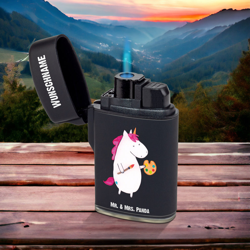 Personalisiertes Feuerzeug Einhorn Künstler Personalisiertes Feuerzeug, Personalisiertes Gas-Feuerzeug, Personalisiertes Sturmfeuerzeug, Einhorn, Einhörner, Einhorn Deko, Pegasus, Unicorn, Englisch, Künstler, Artist, Malen, Zeichnen, Welt, Farbe, Stift, Pinsel, Geschenk, Maler