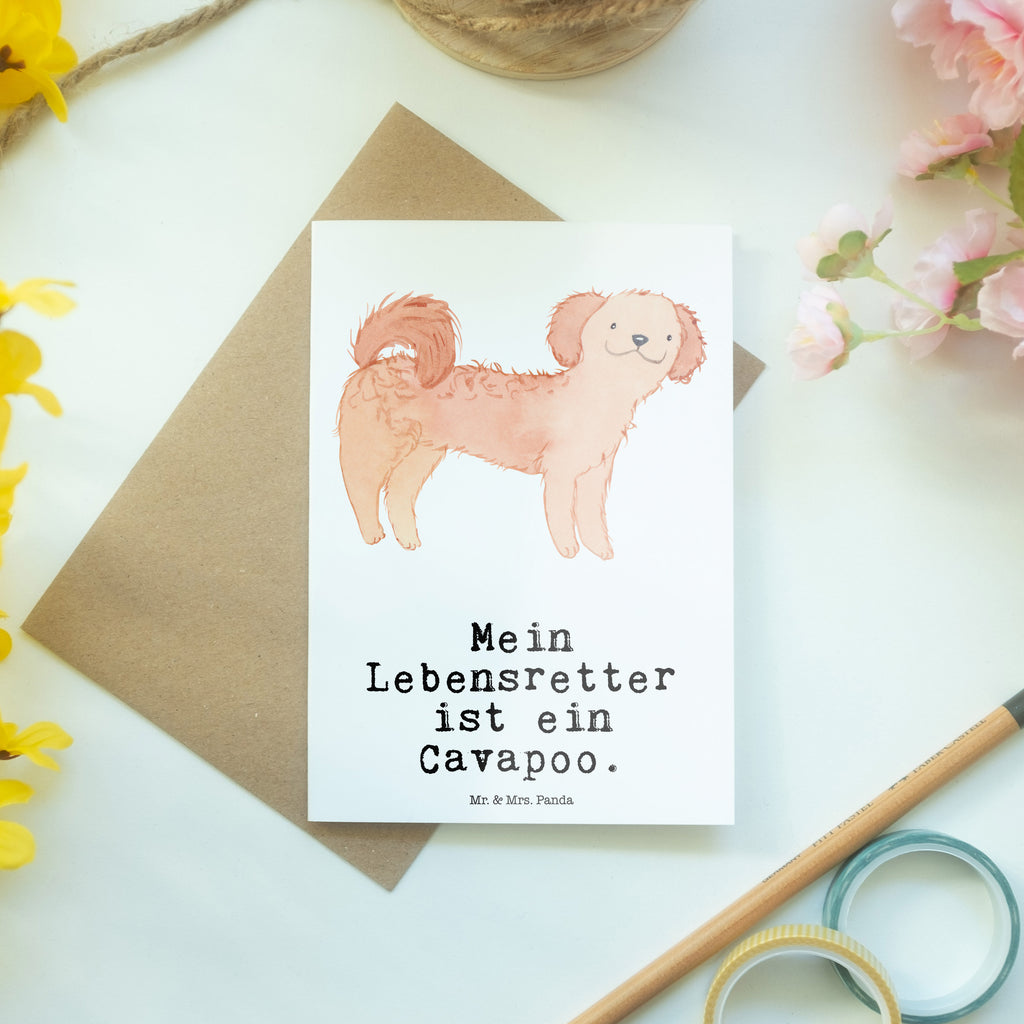 Grußkarte Cavapoo Lebensretter Grußkarte, Klappkarte, Einladungskarte, Glückwunschkarte, Hochzeitskarte, Geburtstagskarte, Karte, Ansichtskarten, Hund, Hunderasse, Rassehund, Hundebesitzer, Geschenk, Tierfreund, Schenken, Welpe, Cavapoo, Cavoodle