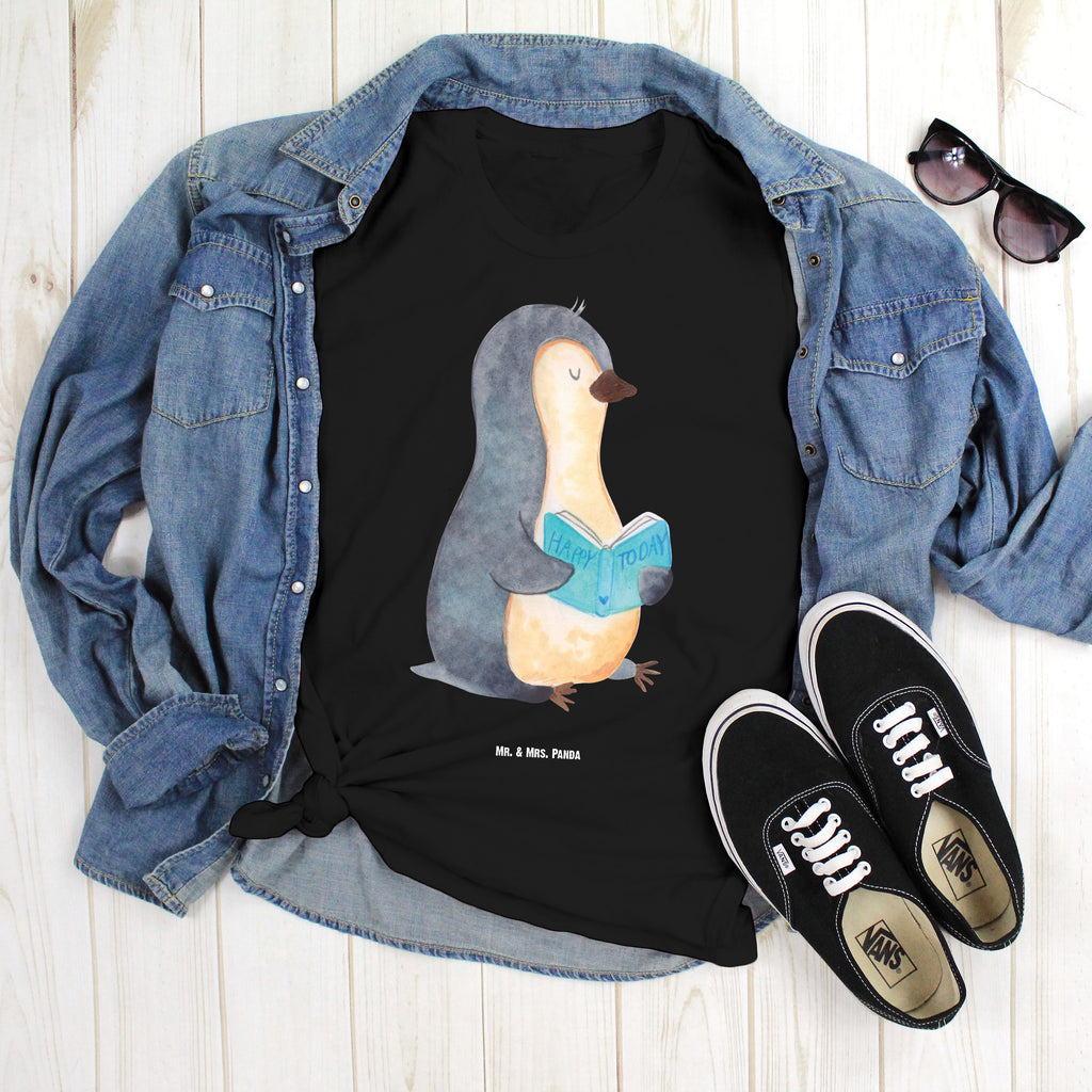 T-Shirt Standard Pinguin Buch T-Shirt, Shirt, Tshirt, Lustiges T-Shirt, T-Shirt mit Spruch, Party, Junggesellenabschied, Jubiläum, Geburstag, Herrn, Damen, Männer, Frauen, Schlafshirt, Nachthemd, Sprüche, Pinguin, Pinguine, Buch, Lesen, Bücherwurm, Nichtstun, Faulenzen, Ferien, Urlaub, Freizeit