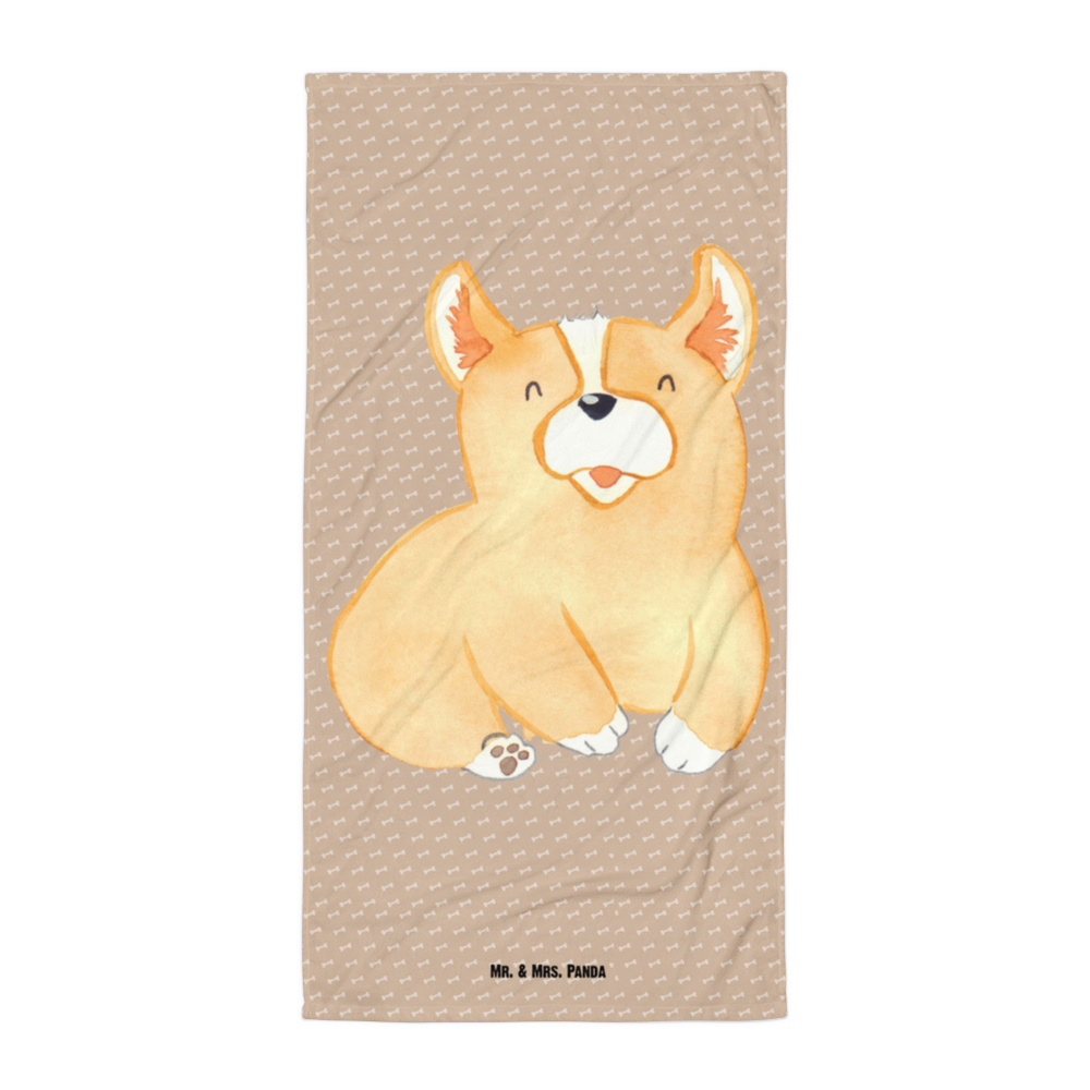 XL Badehandtuch Corgie Handtuch, Badetuch, Duschtuch, Strandtuch, Saunatuch, Hund, Hundemotiv, Haustier, Hunderasse, Tierliebhaber, Hundebesitzer, Sprüche, Corgie, Welsh Corgie Pembroke, britisch, Motivation, Spruch, Hundespruch, Lebensfreude