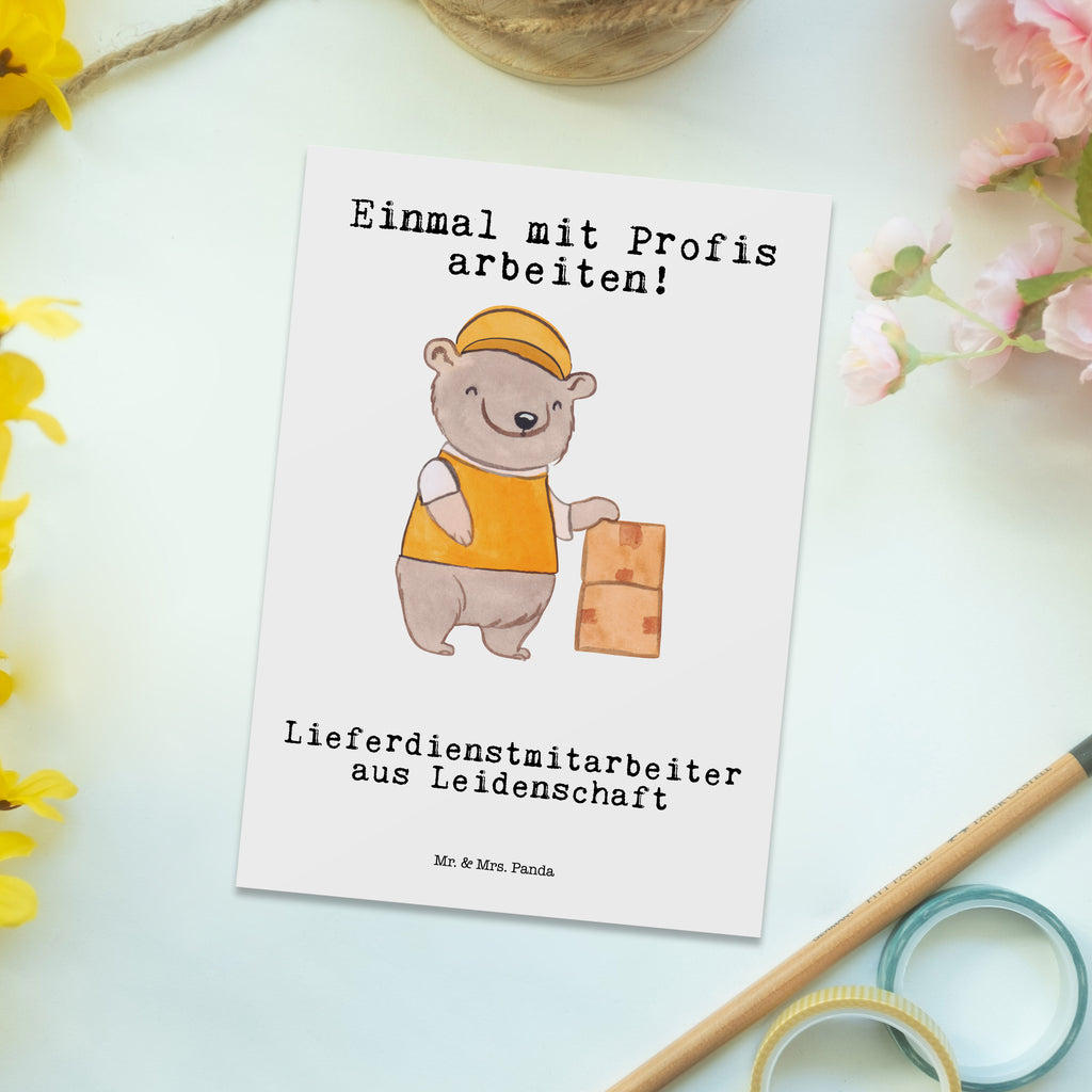 Postkarte Lieferdienstmitarbeiter aus Leidenschaft Postkarte, Karte, Geschenkkarte, Grußkarte, Einladung, Ansichtskarte, Geburtstagskarte, Einladungskarte, Dankeskarte, Ansichtskarten, Einladung Geburtstag, Einladungskarten Geburtstag, Beruf, Ausbildung, Jubiläum, Abschied, Rente, Kollege, Kollegin, Geschenk, Schenken, Arbeitskollege, Mitarbeiter, Firma, Danke, Dankeschön, Lieferdienstmitarbeiter, Pizzabäcker, Pizzabote, Pizzabringdienst, Lieferbringdienst