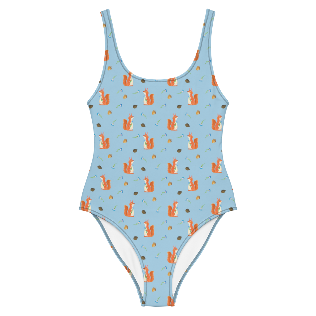 Badeanzug Eichhörnchen Blume Muster Badebekleidung, Bademode, Badeanzug, Swimsuit, Rückenfreier Badeanzug, Luxus-Bademode, Tiermotive, Gute Laune, lustige Sprüche, Tiere, Eichhörnchen, Eichhorn, Spruch positiv, Lachen, Spaß, Motivation Sprüche, Motivation Bilder, glücklich Spruch, Spruch Deko