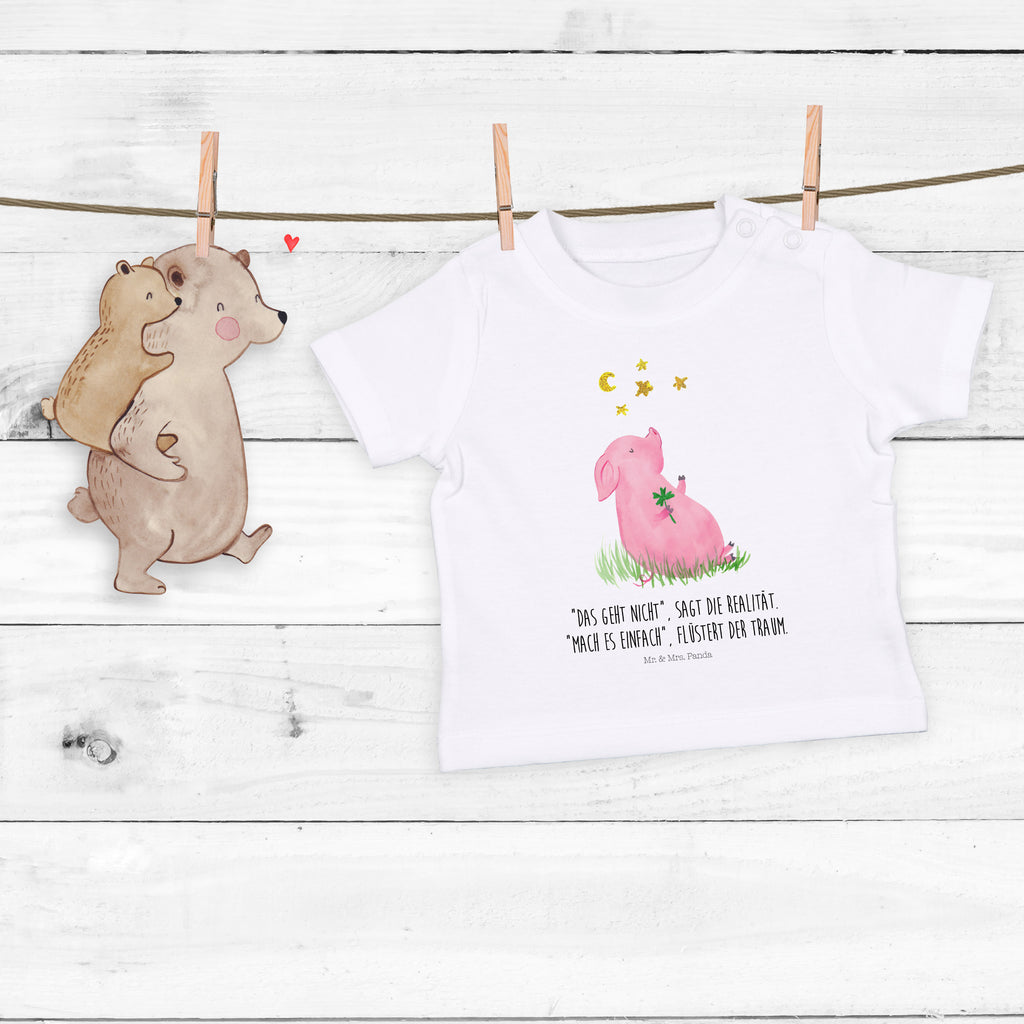 Organic Baby Shirt Schwein Glück Baby T-Shirt, Jungen Baby T-Shirt, Mädchen Baby T-Shirt, Shirt, Tiermotive, Gute Laune, lustige Sprüche, Tiere, Glücksschwein. Glück, Schwein, Schweinchen, Sterne, Sernchen, Ziele, Träume, Motivation, Glücksbringer