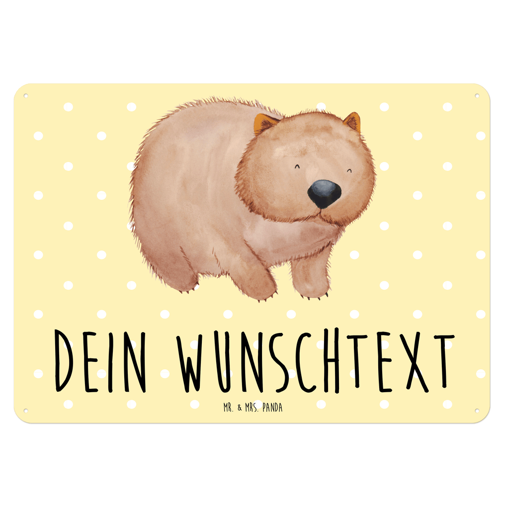 Personalisiertes Blechschild Wombat Blechschild, Metallschild, Geschenk Schild, Schild, Magnet-Metall-Schild, Deko Schild, Wandschild, Wand-Dekoration, Türschild, Tiermotive, Gute Laune, lustige Sprüche, Tiere, Wombat, Das Leben ist schön, Motivation, Spruch, Australien