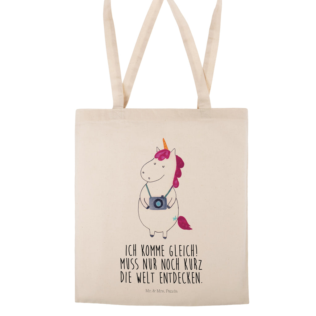 Tragetasche Einhorn Fotograf Beuteltasche, Beutel, Einkaufstasche, Jutebeutel, Stoffbeutel, Tasche, Shopper, Umhängetasche, Strandtasche, Schultertasche, Stofftasche, Tragetasche, Badetasche, Jutetasche, Einkaufstüte, Laptoptasche, Einhorn, Einhörner, Einhorn Deko, Pegasus, Unicorn, Fotograf, Fotografie, Kamera, Reisen, Weltreise, Weltenbummler, Urlaub, Tourist, Kurztrip, Reise, Städtereise