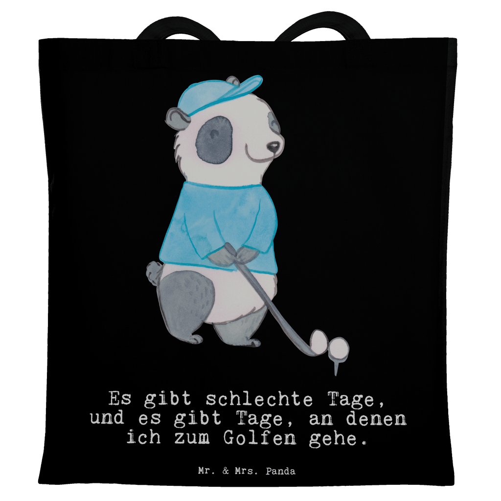 Tragetasche Panda Golfen Tage Beuteltasche, Beutel, Einkaufstasche, Jutebeutel, Stoffbeutel, Tasche, Shopper, Umhängetasche, Strandtasche, Schultertasche, Stofftasche, Tragetasche, Badetasche, Jutetasche, Einkaufstüte, Laptoptasche, Geschenk, Sport, Sportart, Hobby, Schenken, Danke, Dankeschön, Auszeichnung, Gewinn, Sportler, Golfen, Golf spielen, Golfplatz, Golfturnier, Golf Verein