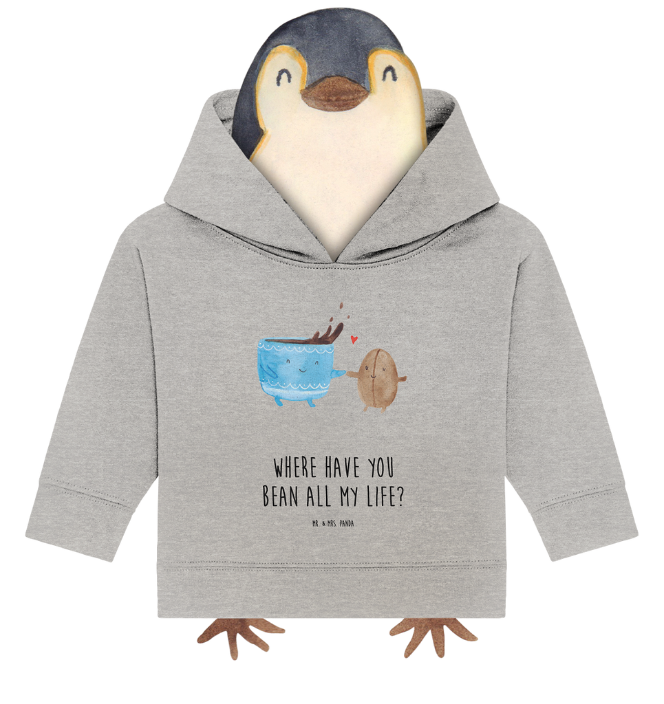 Organic Baby Hoodie Kaffee Bohne Baby Kapuzenshirt, Baby Kapuzensweatshirt, Baby Hoodie, Baby Pullover, Tiermotive, Gute Laune, lustige Sprüche, Tiere, Kaffee, Kaffeebohne, Genuss, Zufriedenheit, Glück