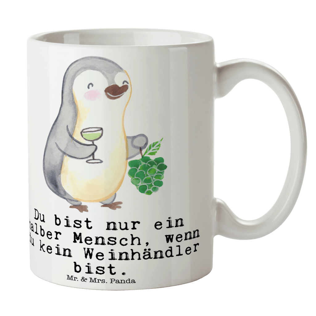 Tasse Weinhändler mit Herz Tasse, Kaffeetasse, Teetasse, Becher, Kaffeebecher, Teebecher, Keramiktasse, Porzellantasse, Büro Tasse, Geschenk Tasse, Tasse Sprüche, Tasse Motive, Beruf, Ausbildung, Jubiläum, Abschied, Rente, Kollege, Kollegin, Geschenk, Schenken, Arbeitskollege, Mitarbeiter, Firma, Danke, Dankeschön