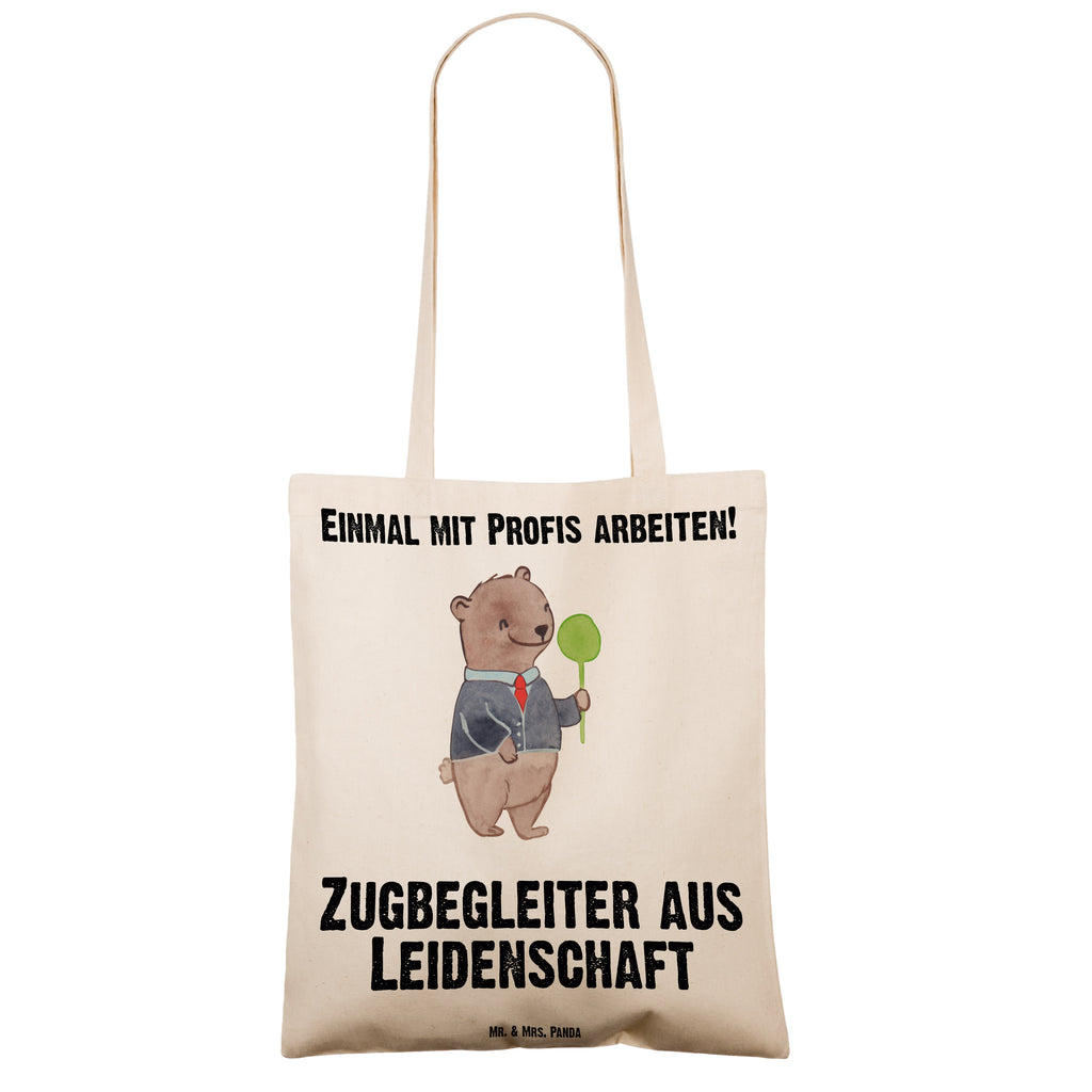 Tragetasche Zugbegleiter aus Leidenschaft Beuteltasche, Beutel, Einkaufstasche, Jutebeutel, Stoffbeutel, Tasche, Shopper, Umhängetasche, Strandtasche, Schultertasche, Stofftasche, Tragetasche, Badetasche, Jutetasche, Einkaufstüte, Laptoptasche, Beruf, Ausbildung, Jubiläum, Abschied, Rente, Kollege, Kollegin, Geschenk, Schenken, Arbeitskollege, Mitarbeiter, Firma, Danke, Dankeschön