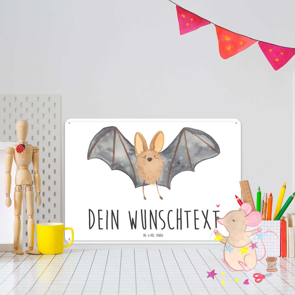 Personalisiertes Blechschild Fledermaus Flügel Blechschild, Metallschild, Geschenk Schild, Schild, Magnet-Metall-Schild, Deko Schild, Wandschild, Wand-Dekoration, Türschild, Tiermotive, Gute Laune, lustige Sprüche, Tiere