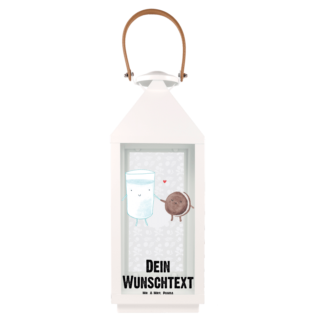 Personalisierte Deko Laterne Milch & Keks Gartenlampe, Gartenleuchte, Gartendekoration, Gartenlicht, Laterne kleine Laternen, XXL Laternen, Laterne groß, Tiermotive, Gute Laune, lustige Sprüche, Tiere, Milk, Cookie, Milch, Keks, Kekse, Kaffee, Einladung Frühstück, Motiv süß, romantisch, perfektes Paar