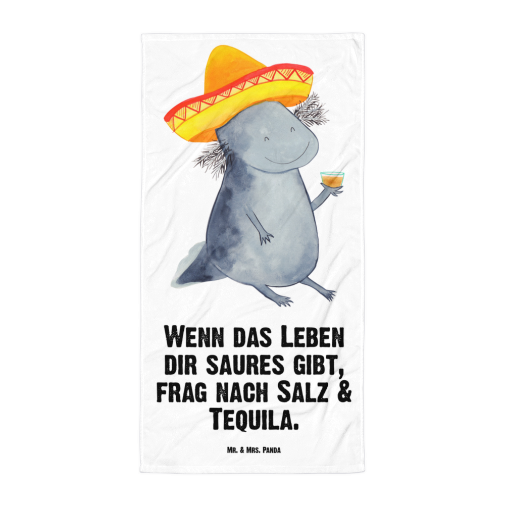 XL Badehandtuch Axolotl Tequila Handtuch, Badetuch, Duschtuch, Strandtuch, Saunatuch, Axolotl, Molch, Mexico, Mexiko, Sombrero, Zitrone, Tequila, Motivation, Spruch, Schwanzlurch, Lurch, Lurche, Axolot, Feuerdrache, Feuersalamander