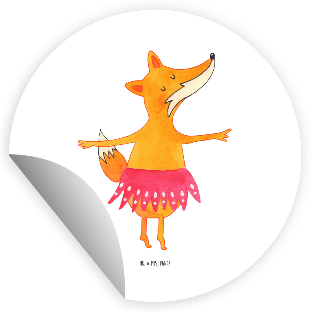 Rund Aufkleber Fuchs Ballerina Sticker, Aufkleber, Etikett, Fuchs, Fuchs Spruch, Füchse, Füchsin, Ballerina, Ballett, Tänzerin, Tanzen, Party, Einladung, Geburtstag