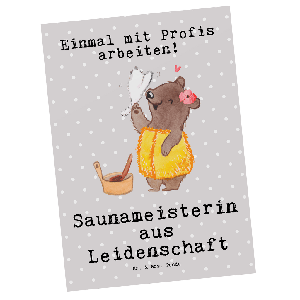 Postkarte Saunameisterin aus Leidenschaft Postkarte, Karte, Geschenkkarte, Grußkarte, Einladung, Ansichtskarte, Geburtstagskarte, Einladungskarte, Dankeskarte, Ansichtskarten, Einladung Geburtstag, Einladungskarten Geburtstag, Beruf, Ausbildung, Jubiläum, Abschied, Rente, Kollege, Kollegin, Geschenk, Schenken, Arbeitskollege, Mitarbeiter, Firma, Danke, Dankeschön