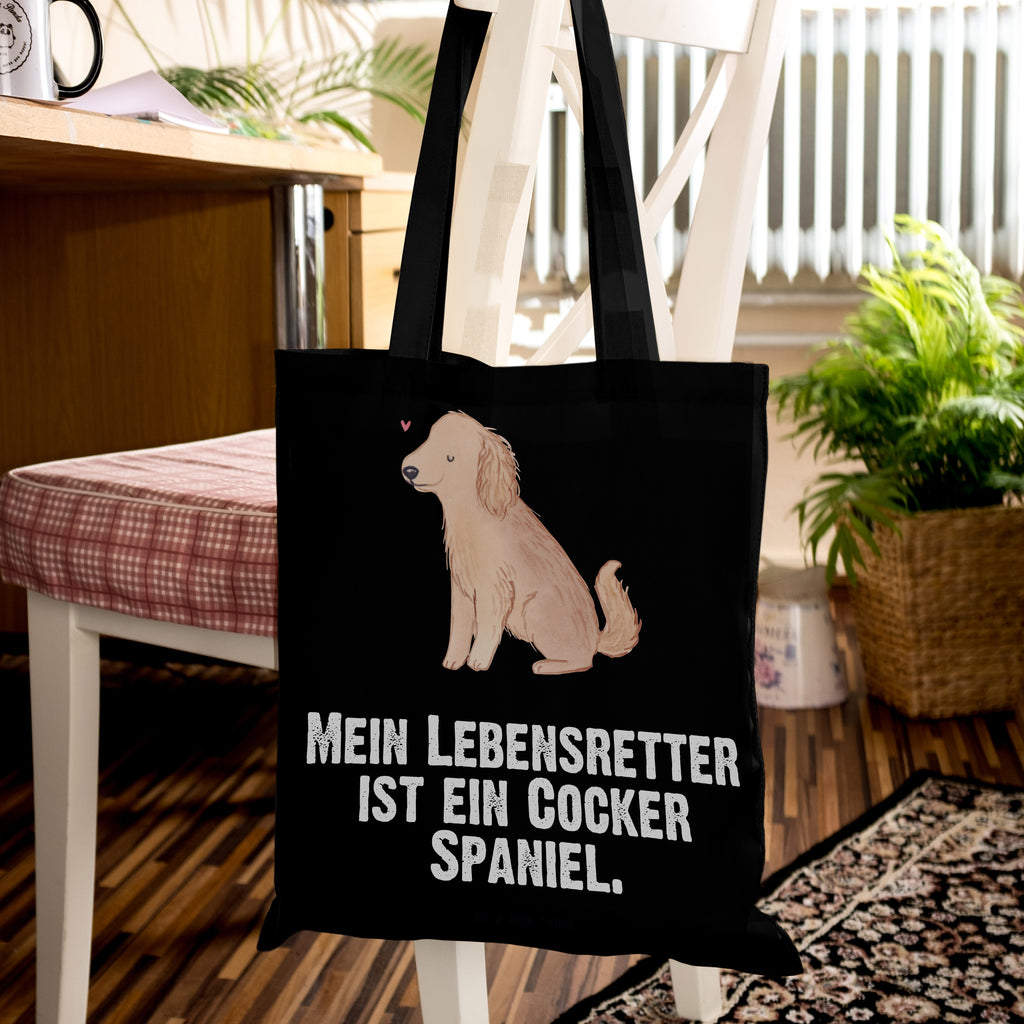 Tragetasche Cocker Spaniel Lebensretter Beuteltasche, Beutel, Einkaufstasche, Jutebeutel, Stoffbeutel, Tasche, Shopper, Umhängetasche, Strandtasche, Schultertasche, Stofftasche, Tragetasche, Badetasche, Jutetasche, Einkaufstüte, Laptoptasche, Hund, Hunderasse, Rassehund, Hundebesitzer, Geschenk, Tierfreund, Schenken, Welpe, Englische Cockerspaniel, Cocker Spaniel