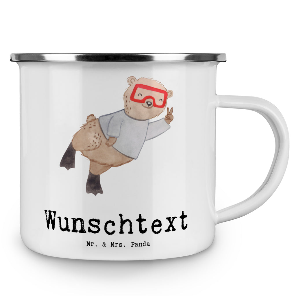 Personalisierte Emaille Tasse Bär Tauchen Emaille Tasse personalisiert, Emaille Tasse mit Namen, Campingtasse personalisiert, Namenstasse, Campingtasse bedrucken, Campinggeschirr personalsisert, tasse mit namen, personalisierte tassen, personalisierte tasse, tasse selbst gestalten, tasse bedrucken, tassen bedrucken, Geschenk, Sport, Sportart, Hobby, Schenken, Danke, Dankeschön, Auszeichnung, Gewinn, Sportler, Tauchen, schnorcheln, Tauchgang, Tauchschule, Diving, Dive