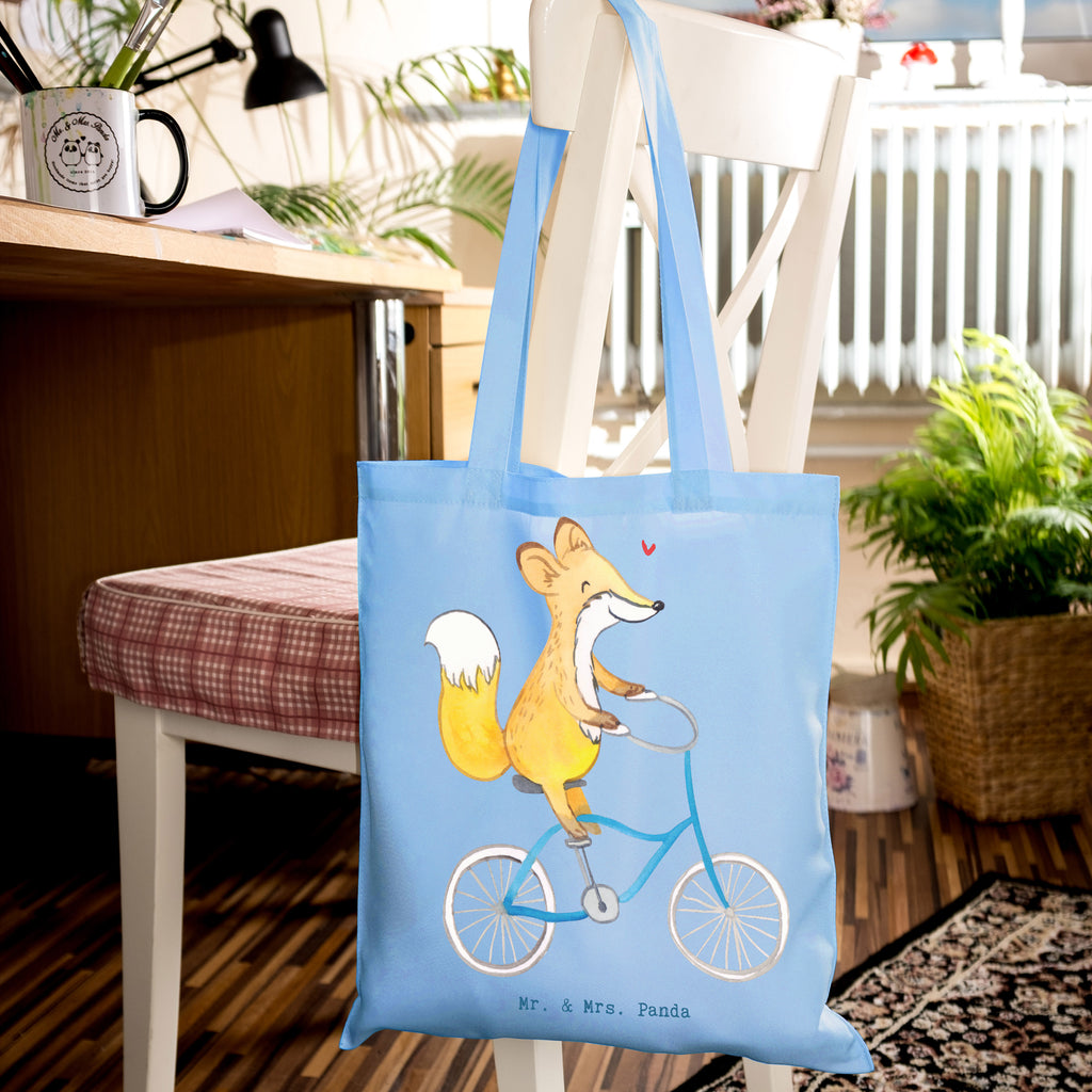 Tragetasche Fuchs Fahrrad fahren Tage Beuteltasche, Beutel, Einkaufstasche, Jutebeutel, Stoffbeutel, Tasche, Shopper, Umhängetasche, Strandtasche, Schultertasche, Stofftasche, Tragetasche, Badetasche, Jutetasche, Einkaufstüte, Laptoptasche, Geschenk, Sport, Sportart, Hobby, Schenken, Danke, Dankeschön, Auszeichnung, Gewinn, Sportler, Fahrrad fahren, Radeln, Trekking, Mountainbiking, Radsport