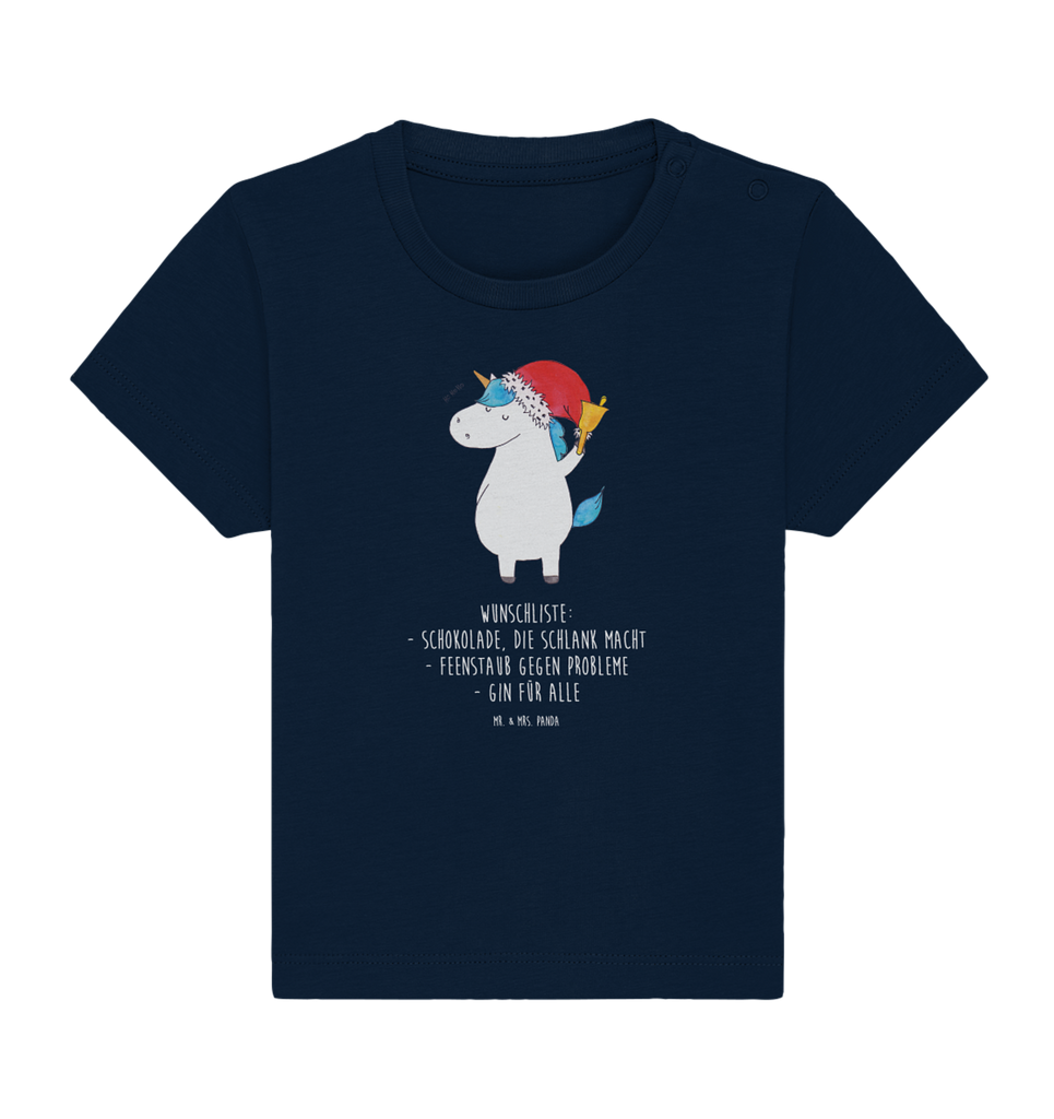 Organic Baby Shirt Einhorn Weihnachtsmann Baby T-Shirt, Jungen Baby T-Shirt, Mädchen Baby T-Shirt, Shirt, Einhorn, Einhörner, Einhorn Deko, Pegasus, Unicorn, Gin, Schokolade, Schoki, Weihnachten, Weihnachtsmann, Nikolaus, Wunschzettel, Wunschliste, Feenstaub