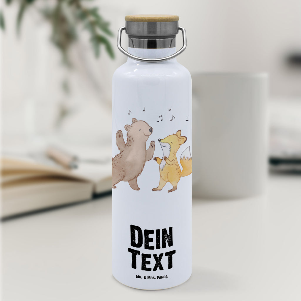 Personalisierte Trinkflasche Bär & Fuchs Disco Personalisierte Trinkflasche, Trinkflasche mit Namen, Trinkflasche bedrucken, Flasche personalisiert, Trinkflasch mit Aufdruck, Trinkflasche Werbegeschenk, Namensaufdruck Trinkflasche, Sportflasche personalisiert, Trinkflasche Sport, Geschenk, Sport, Sportart, Hobby, Schenken, Danke, Dankeschön, Auszeichnung, Gewinn, Sportler, Disco, Clubs, Tanzen, Feiern, Clubbing, Tanzstimmung, Nachtclub