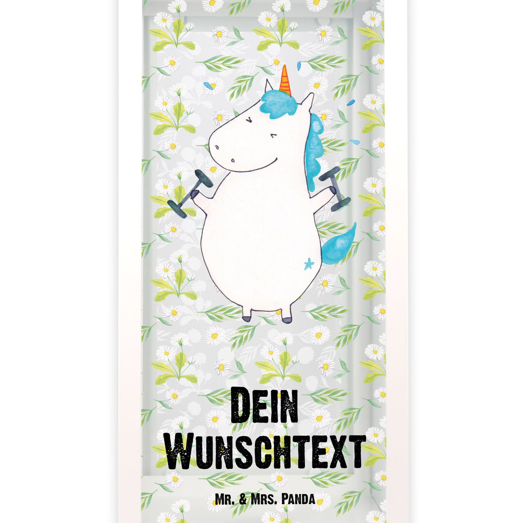 Personalisierte Deko Laterne Einhorn Fitness Gartenlampe, Gartenleuchte, Gartendekoration, Gartenlicht, Laterne kleine Laternen, XXL Laternen, Laterne groß, Einhorn, Einhörner, Einhorn Deko, Pegasus, Unicorn, Gym, Fitness, Fitnessstudio, Diät, Abnehmen, Sport, Pumpen, Geräte, Sixpack