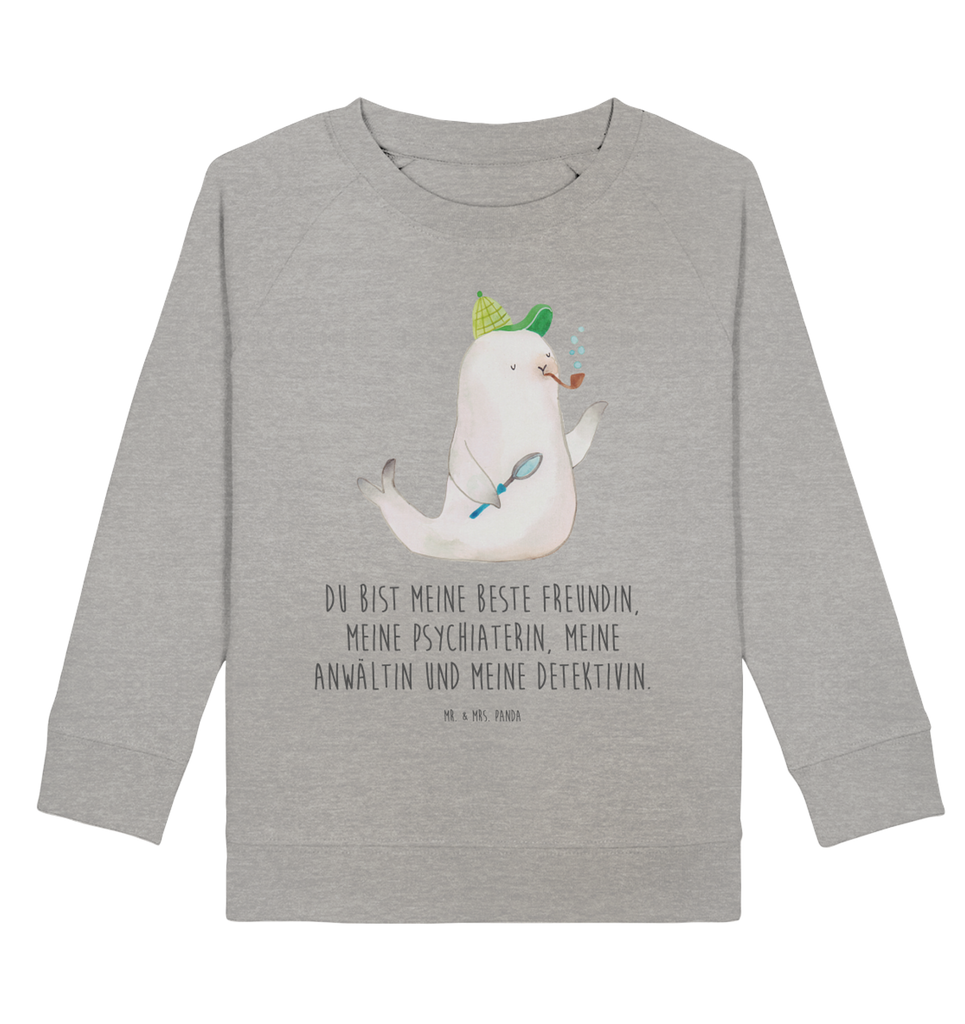 Organic Kinder Pullover Robbe Sherlock Kinder Pullover, Kinder Sweatshirt, Jungen, Mädchen, Tiermotive, Gute Laune, lustige Sprüche, Tiere