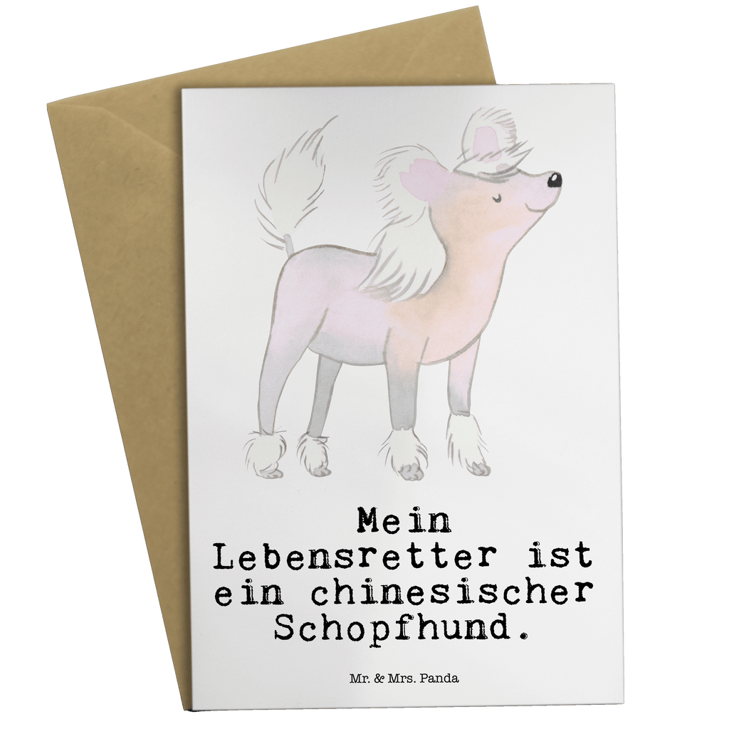 Grußkarte Chinesischer Schopfhund Lebensretter Grußkarte, Klappkarte, Einladungskarte, Glückwunschkarte, Hochzeitskarte, Geburtstagskarte, Karte, Ansichtskarten, Hund, Hunderasse, Rassehund, Hundebesitzer, Geschenk, Tierfreund, Schenken, Welpe, Chinesischer Schopfhund, Chinese Crested Dog