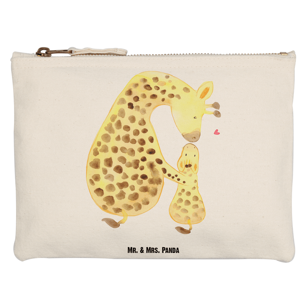 Schminktasche Giraffe mit Kind Schminktasche, Kosmetiktasche, Kosmetikbeutel, Stiftemäppchen, Etui, Federmappe, Makeup, XXL, Schminketui, Kosmetiketui, Schlamperetui, Afrika, Wildtiere, Giraffe, Kind, Mutter, Mama, Tochter, Sohn, Lieblingsmensch