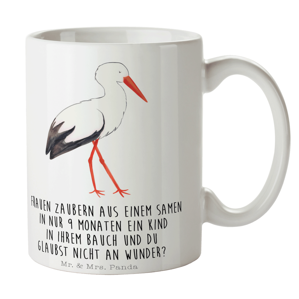 Tasse Storch Tasse, Kaffeetasse, Teetasse, Becher, Kaffeebecher, Teebecher, Keramiktasse, Porzellantasse, Büro Tasse, Geschenk Tasse, Tasse Sprüche, Tasse Motive, Tiermotive, Gute Laune, lustige Sprüche, Tiere, Storch, Störche, Schwangerschaft, Geburt, Mutter, Mütter, Mutter werden, Schwanger, Babybauch, Baby