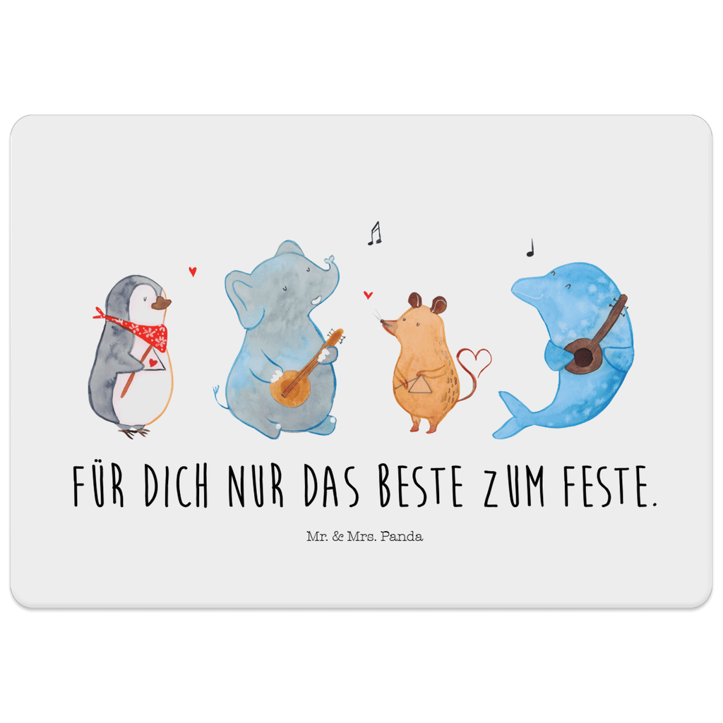 Tischset Big Band Tischset, Tischuntersetzer, Platzset, Tischsets abwaschbar, Tischunterlage, Tiermotive, Gute Laune, lustige Sprüche, Tiere, Hund, Pinguin, Maus, Elefant, Delfin, Gitarre, Band, Triangel, Musikanten, Musik