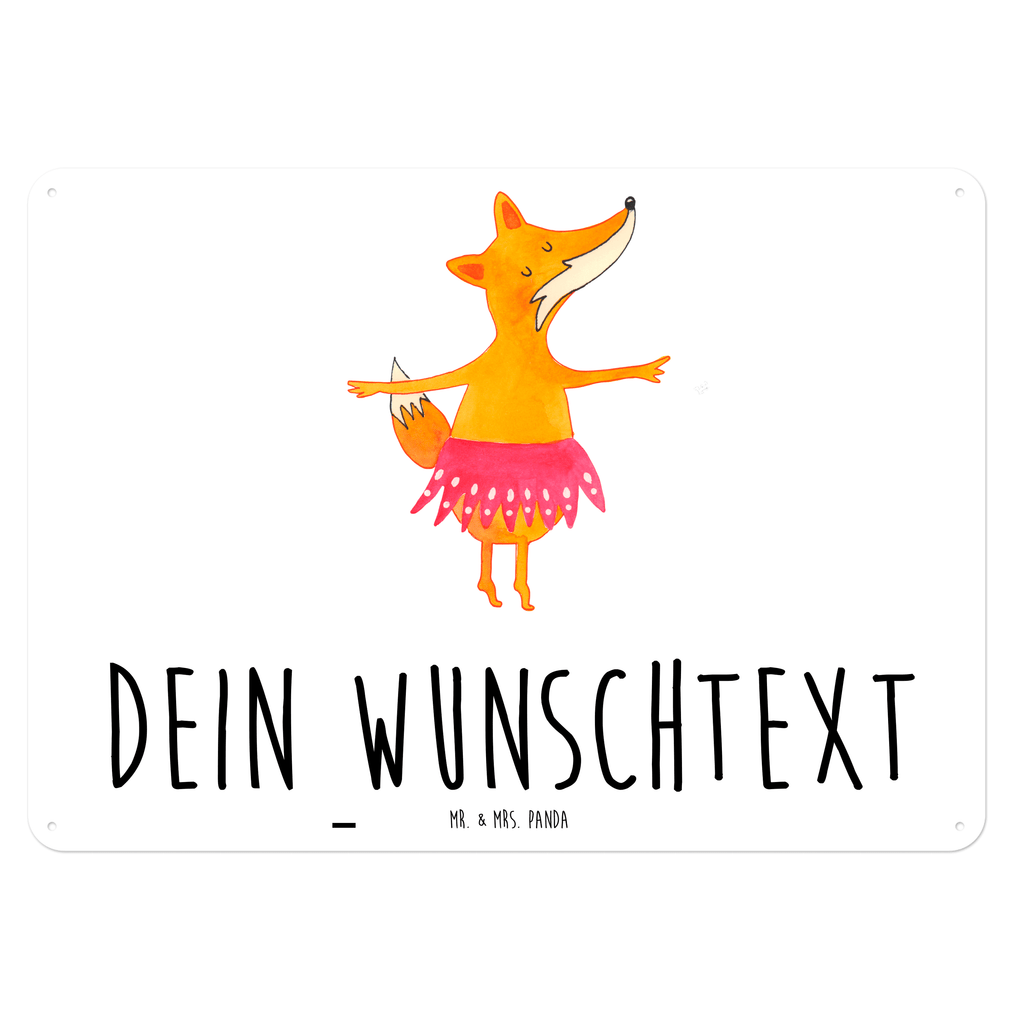 Personalisiertes Blechschild Fuchs Ballerina Blechschild, Metallschild, Geschenk Schild, Schild, Magnet-Metall-Schild, Deko Schild, Wandschild, Wand-Dekoration, Türschild, Fuchs, Fuchs Spruch, Füchse, Füchsin, Ballerina, Ballett, Tänzerin, Tanzen, Party, Einladung, Geburtstag