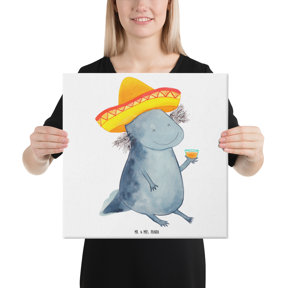 Leinwand Bild Axolotl Tequila Leinwand, Bild, Kunstdruck, Wanddeko, Dekoration, Axolotl, Molch, Mexico, Mexiko, Sombrero, Zitrone, Tequila, Motivation, Spruch, Schwanzlurch, Lurch, Lurche, Axolot, Feuerdrache, Feuersalamander