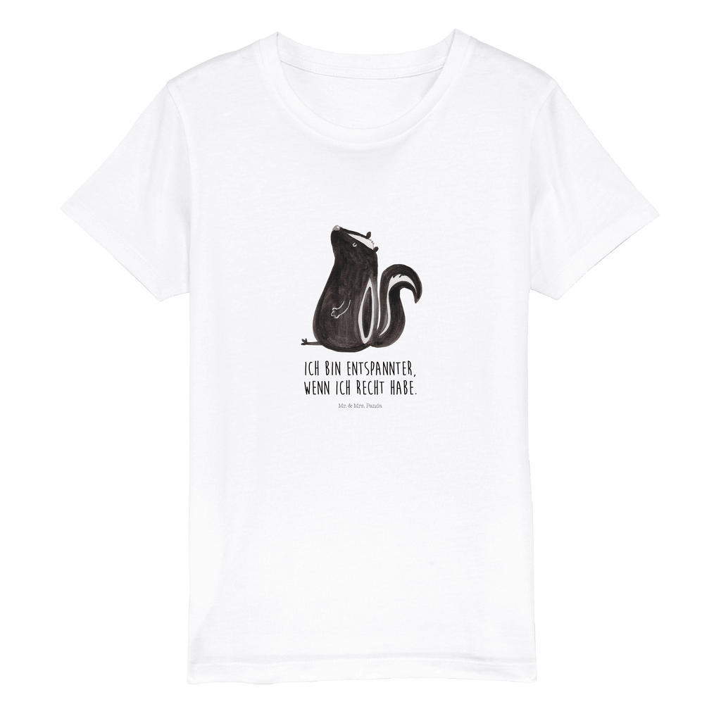 Organic Kinder T-Shirt Stinktier Sitzen Kinder T-Shirt, Kinder T-Shirt Mädchen, Kinder T-Shirt Jungen, Stinktier, Skunk, Wildtier, Raubtier, Stinker, Stinki, Spruch, Büro, Recht, Besserwisser