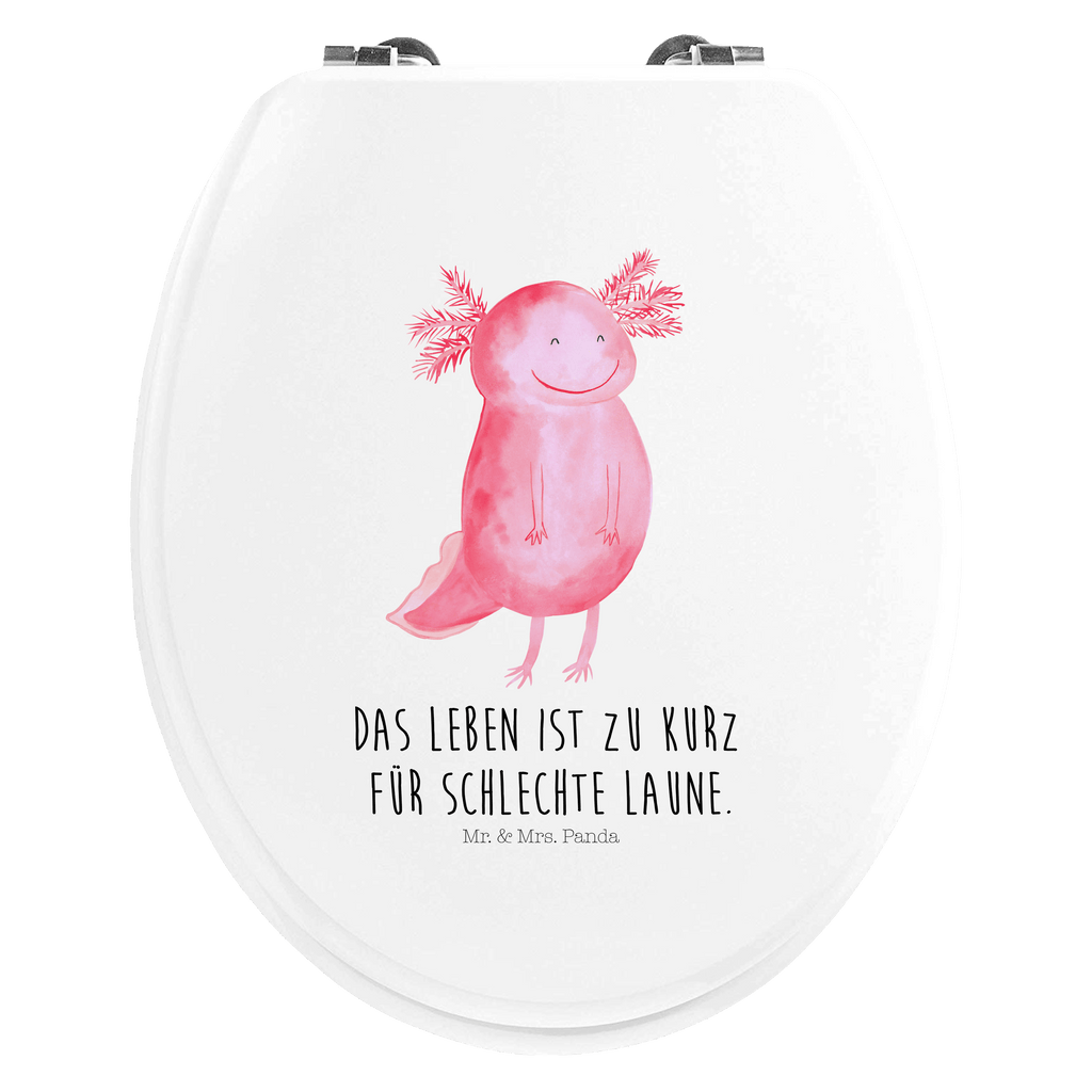 Motiv WC Sitz Axolotl Glücklich Klobrille, Klodeckel, Toilettendeckel, WC-Sitz, Toilette, Axolotl, Molch, Axolot, Schwanzlurch, Lurch, Lurche, Motivation, gute Laune