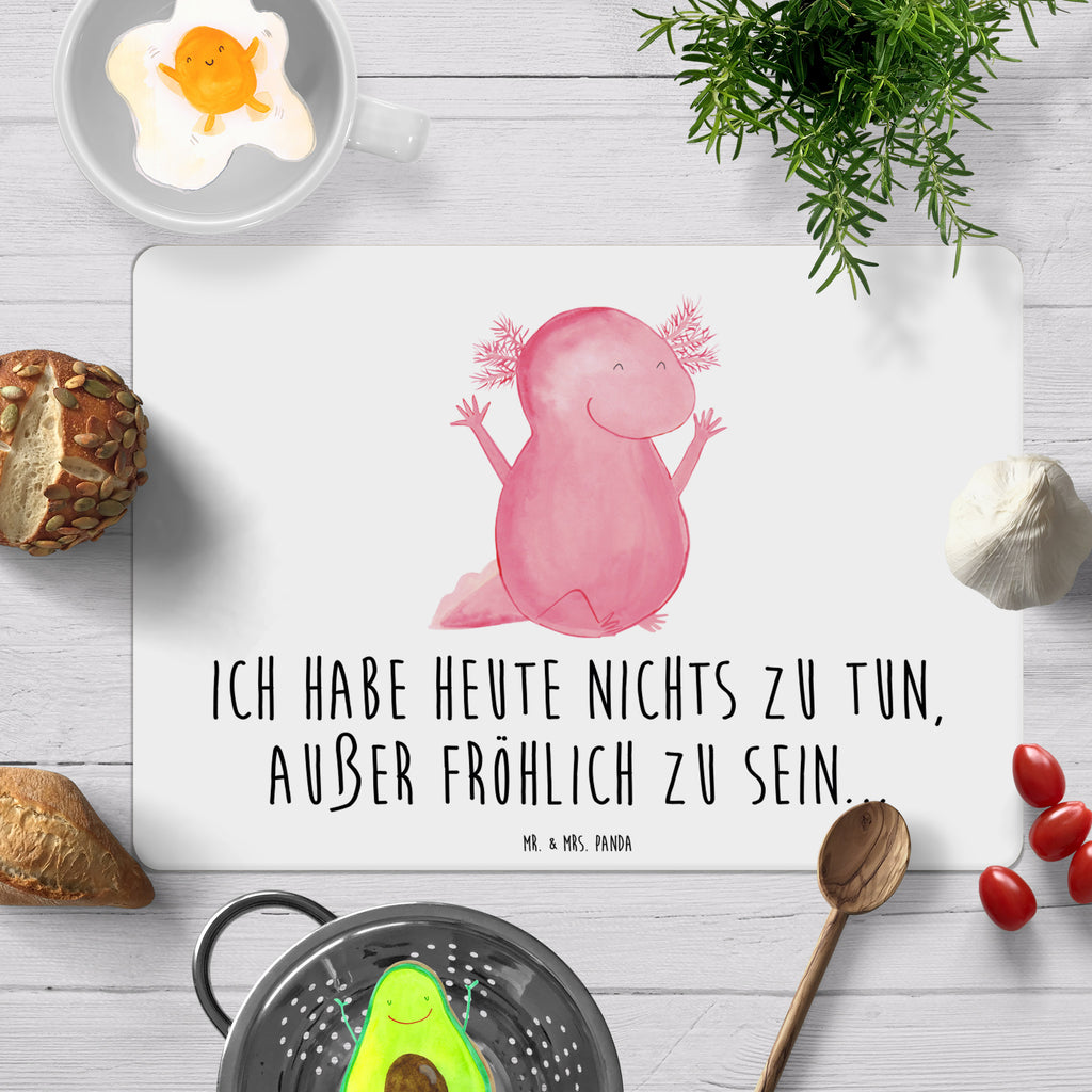 Tischset Axolotl Hurra Tischset, Tischuntersetzer, Platzset, Tischsets abwaschbar, Tischunterlage, Axolotl, Molch, Axolot, Schwanzlurch, Lurch, Lurche, fröhlich, Spaß, Freude, Motivation, Zufriedenheit