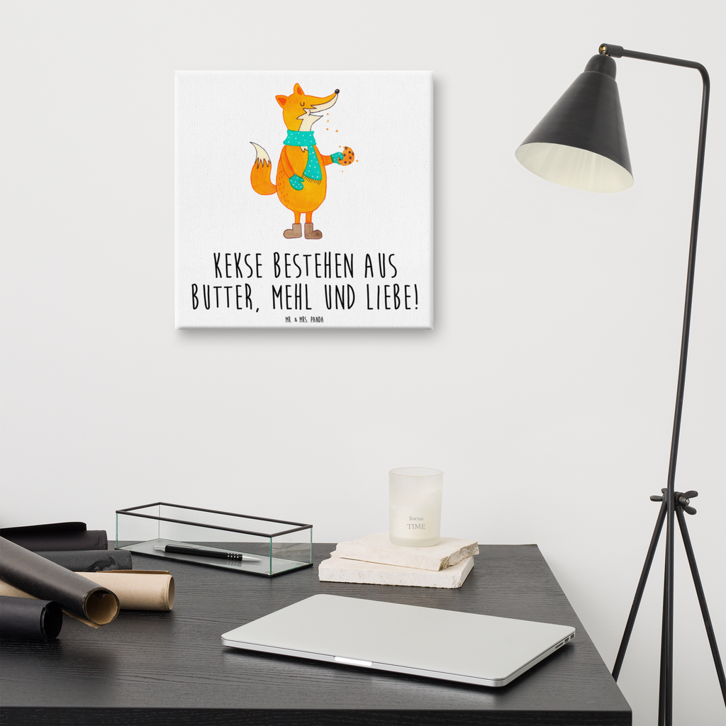 Leinwand Bild Fuchs Keks Leinwand, Bild, Kunstdruck, Wanddeko, Dekoration, Fuchs, Füchse, Backen Spruch, Kekse, Winter, Weihnachtszeit, Plätzchen, Liebe, Küche Deko