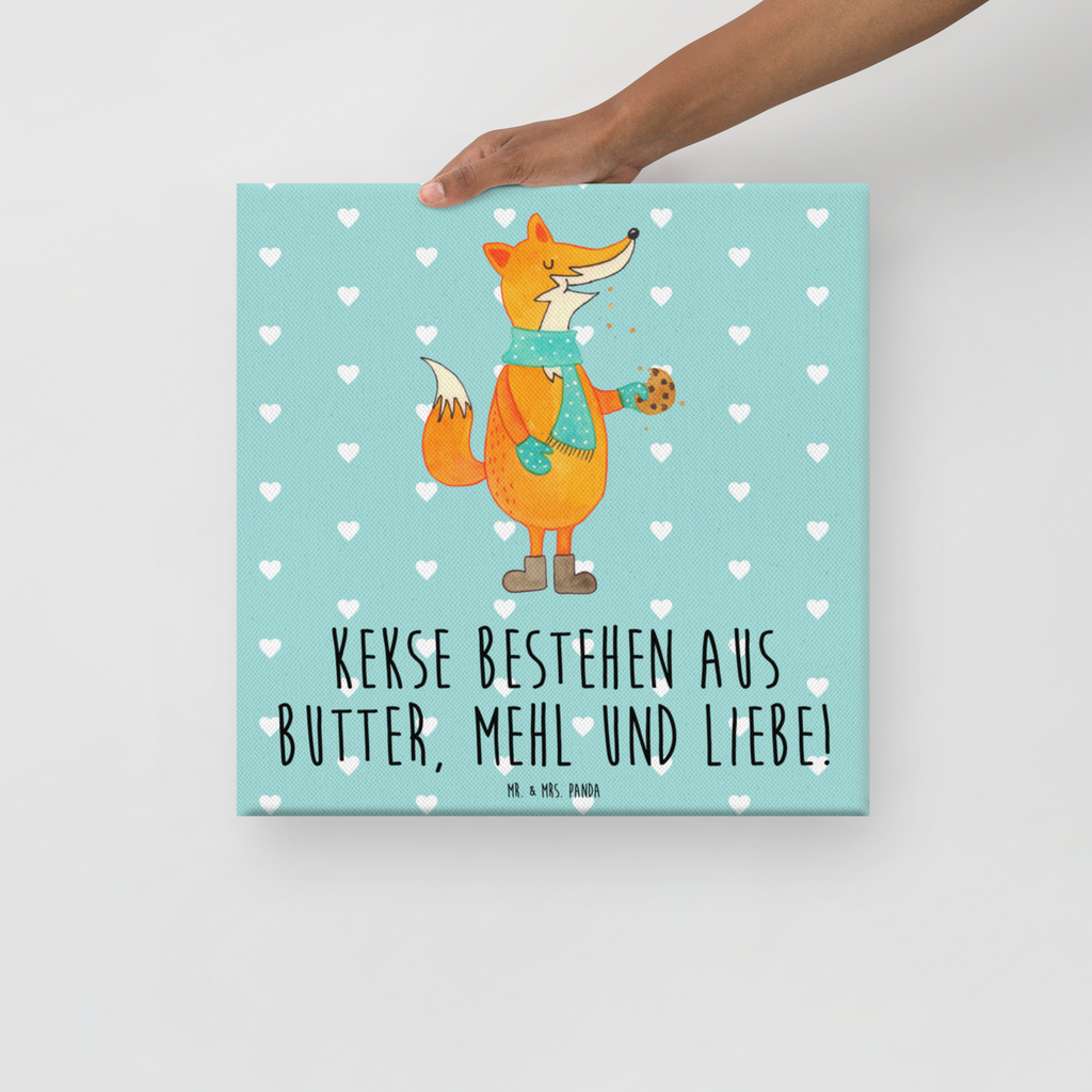 Leinwand Bild Fuchs Keks Leinwand, Bild, Kunstdruck, Wanddeko, Dekoration, Fuchs, Füchse, Backen Spruch, Kekse, Winter, Weihnachtszeit, Plätzchen, Liebe, Küche Deko