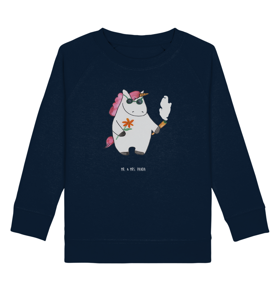 Organic Kinder Pullover Einhorn Woodstock Kinder Pullover, Kinder Sweatshirt, Jungen, Mädchen, Einhorn, Einhörner, Einhorn Deko, Pegasus, Unicorn, Kiffen, Joint, Zigarette, Alkohol, Party, Spaß. lustig, witzig, Woodstock