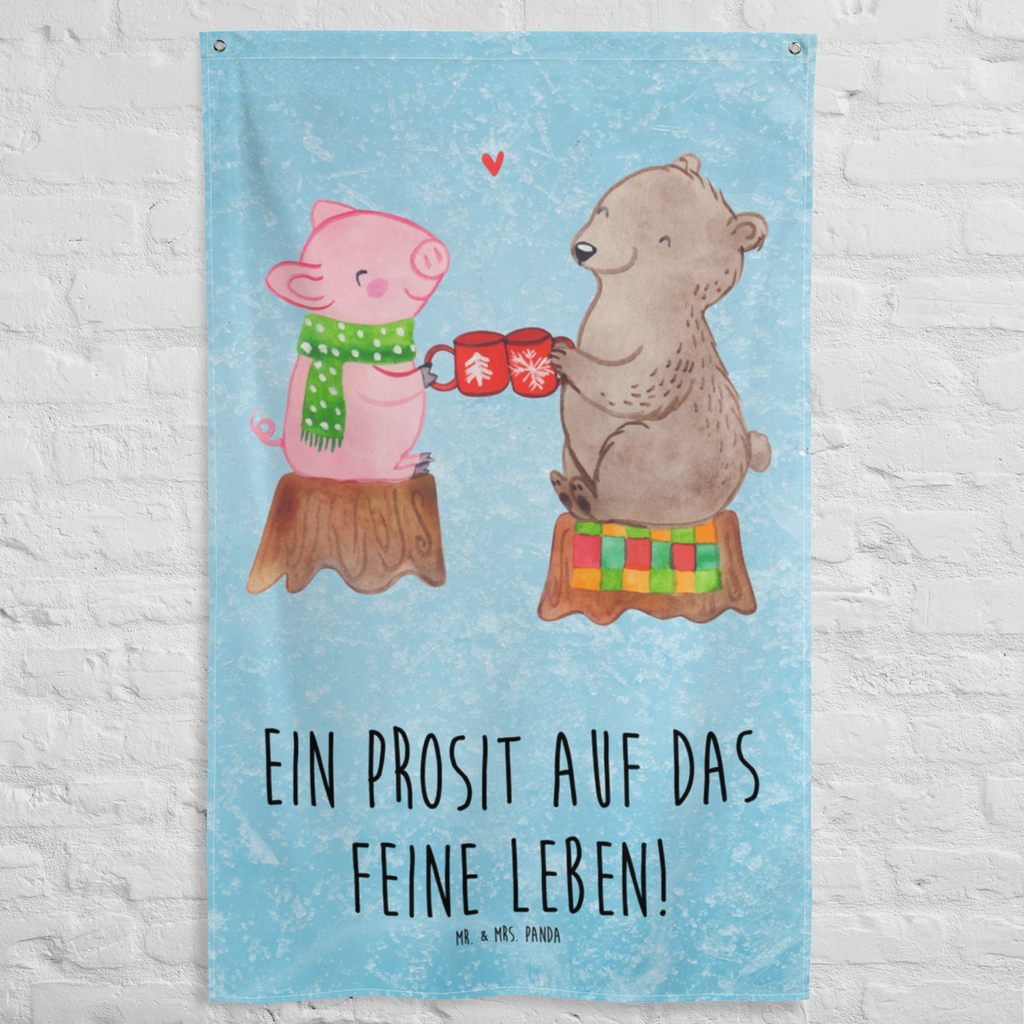 Wandteppich Glühschwein Sause Wandbehang, Dekoration, Boho, Wandteppich, Wandtuch, Wanddeko, Tapisserie, Tapestry, Wandbild, Textil-Kunst, Schmuck-Wandbehang, Wand Deko, Kinderzimmer, Kinderzimmer Wand, Kinderzimmer Deko, Kinderzimmer Wanddeko, Winter, Weihnachten, Weihnachtsdeko, Nikolaus, Advent, Heiligabend, Wintermotiv, Prost, Alles Gute, Weihnachtszeit, Schwein, Bär