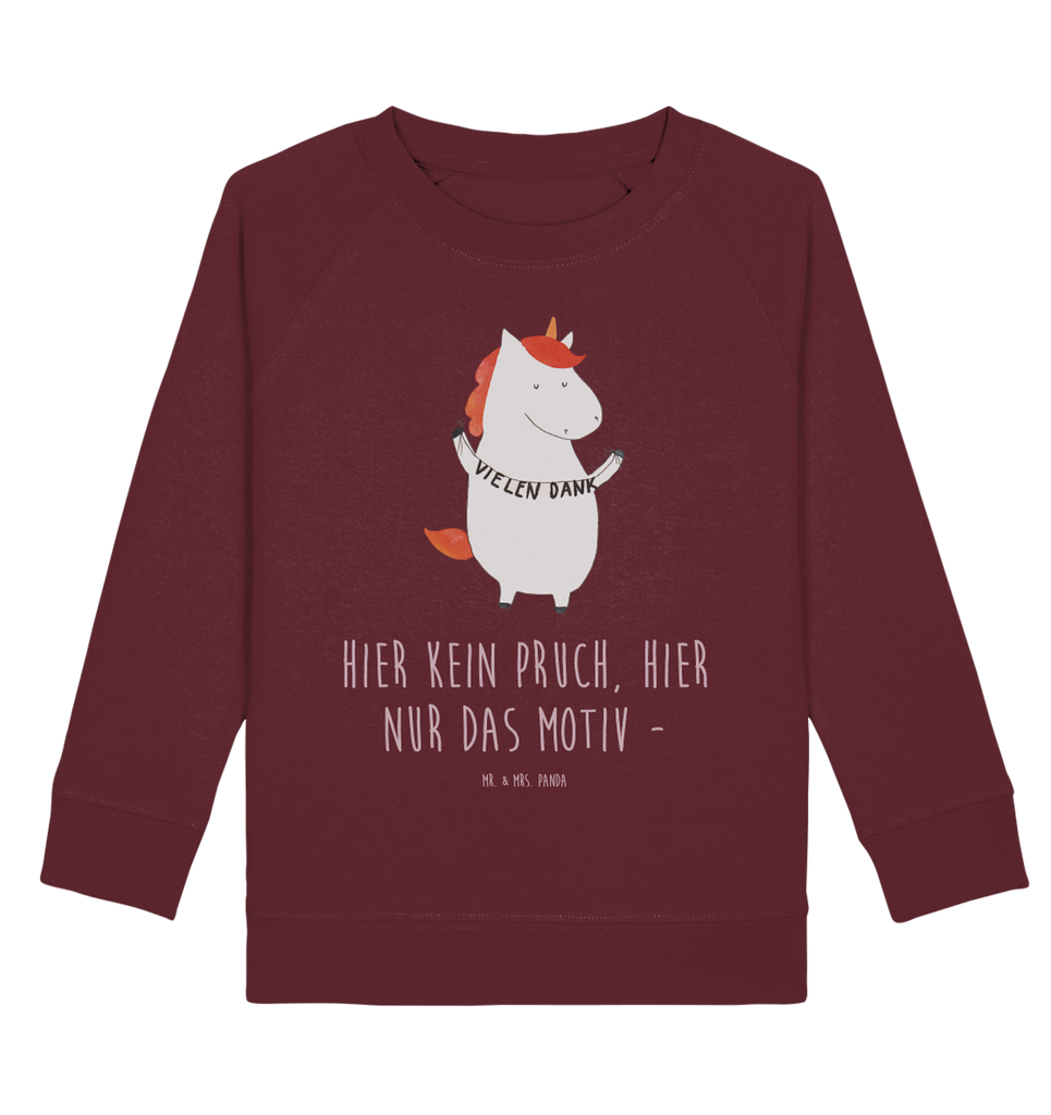 Organic Kinder Pullover Einhorn Vielen Dank Kinder Pullover, Kinder Sweatshirt, Jungen, Mädchen, Einhorn, Einhörner, Einhorn Deko, Pegasus, Unicorn, Danke, vielen Dank, Dankeschön, Danksagung