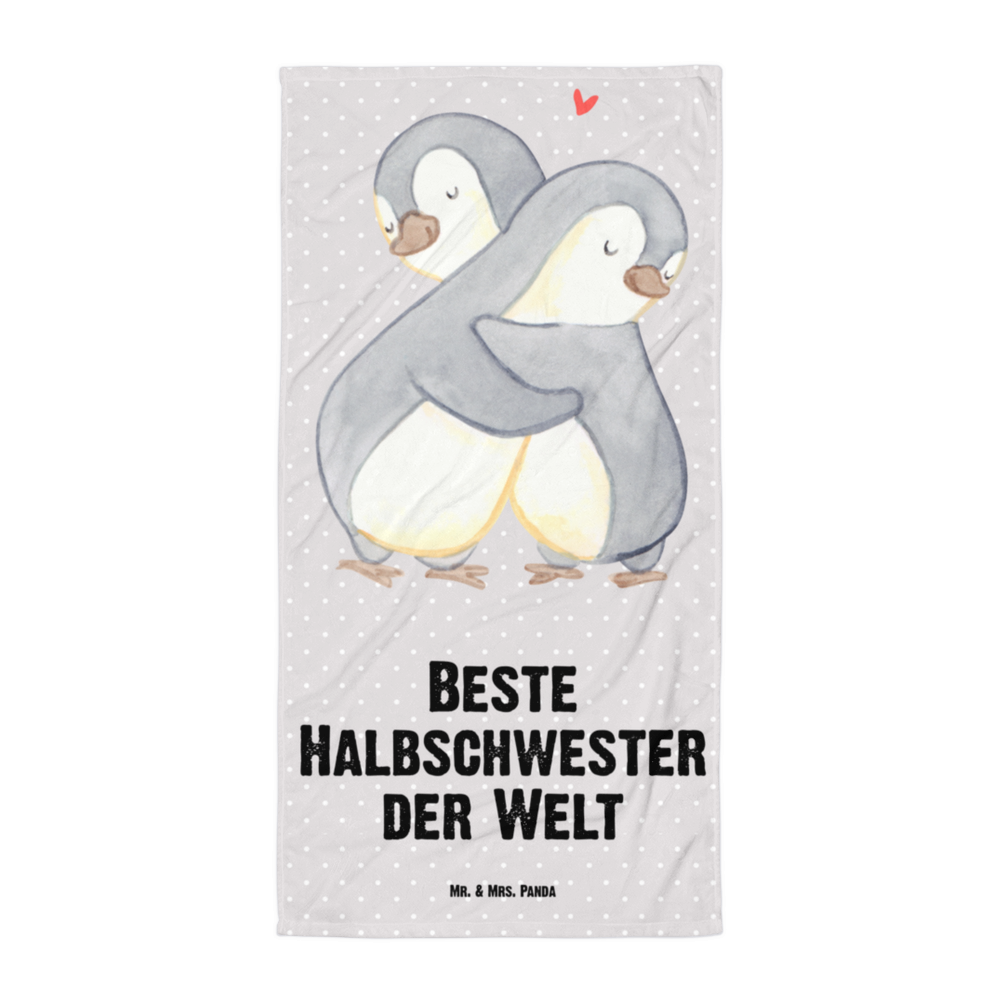 XL Badehandtuch Pinguin Beste Halbschwester der Welt Handtuch, Badetuch, Duschtuch, Strandtuch, Saunatuch, für, Dankeschön, Geschenk, Schenken, Geburtstag, Geburtstagsgeschenk, Geschenkidee, Danke, Bedanken, Mitbringsel, Freude machen, Geschenktipp, Halbschwester, Stiefschwester, Stiefgeschwister, Schwestern, Schwester, Geschwister, Schwesterherz, Sister, Familie, Kleinigkeit, Beste, Tochter, Liebe, Kinder