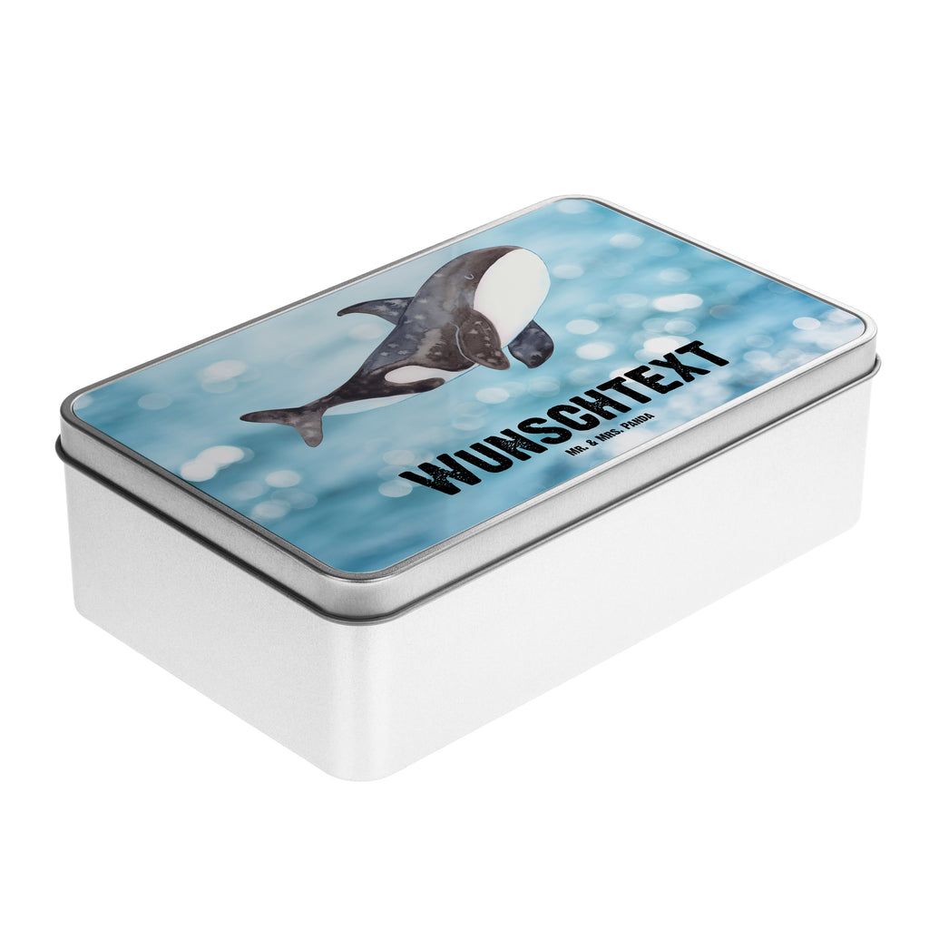 Personalisierte Metalldose Orca Personalisierte Metalldose, Dose mit Namen, Namensdose, Kiste mit Namen, Namenskiste, Meerestiere, Meer, Urlaub, Orca, Orcas, Killerwal, Wal, Möglichkeiten, Büro, Arbeit, Motivation, Selbstliebe, Neustart, Startup