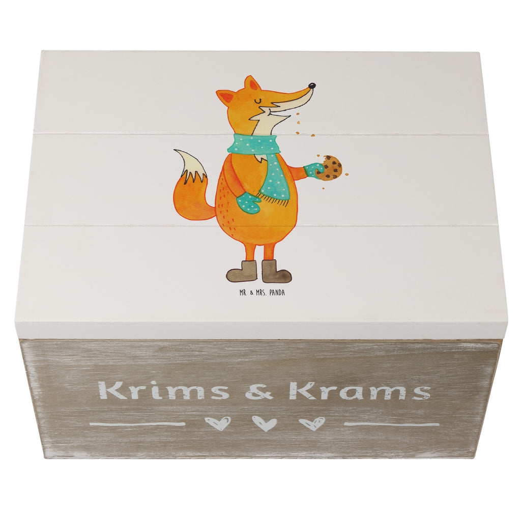 Holzkiste Fuchs Keks Holzkiste, Kiste, Schatzkiste, Truhe, Schatulle, XXL, Erinnerungsbox, Erinnerungskiste, Dekokiste, Aufbewahrungsbox, Geschenkbox, Geschenkdose, Fuchs, Füchse, Backen Spruch, Kekse, Winter, Weihnachtszeit, Plätzchen, Liebe, Küche Deko