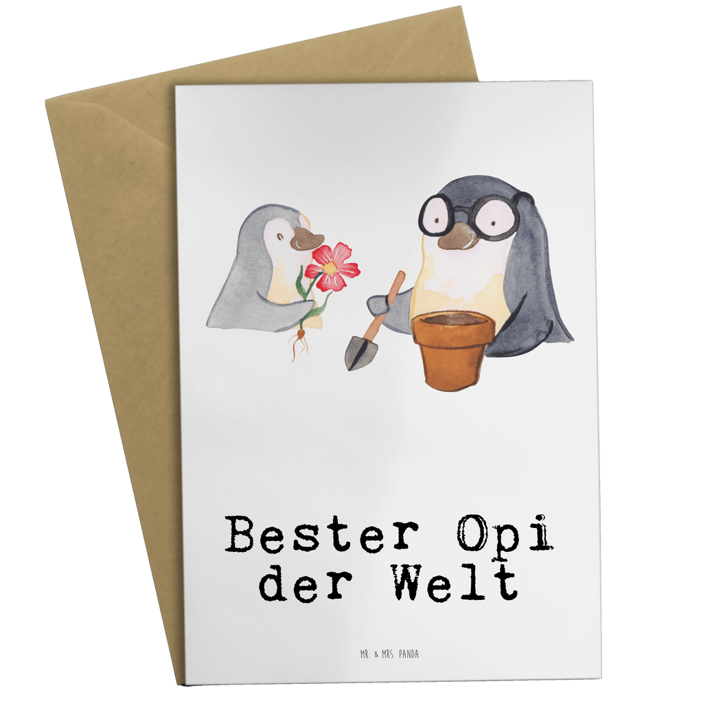 Grußkarte Pinguin Bester Opi der Welt Grußkarte, Klappkarte, Einladungskarte, Glückwunschkarte, Hochzeitskarte, Geburtstagskarte, Karte, Ansichtskarten, für, Dankeschön, Geschenk, Schenken, Geburtstag, Geburtstagsgeschenk, Geschenkidee, Danke, Bedanken, Mitbringsel, Freude machen, Geschenktipp, Großvater, Grossvater, Opa, Opi. Großpapa, Großeltern, Nichte, Neffe, Kleinigkeit, Oppa, Oppi, Bester